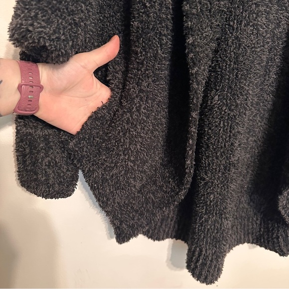 Barefoot Dreams CozyChic Cocoon Cardigan Carbon Dark Gray Black Size L/XL - Picture 4 of 7